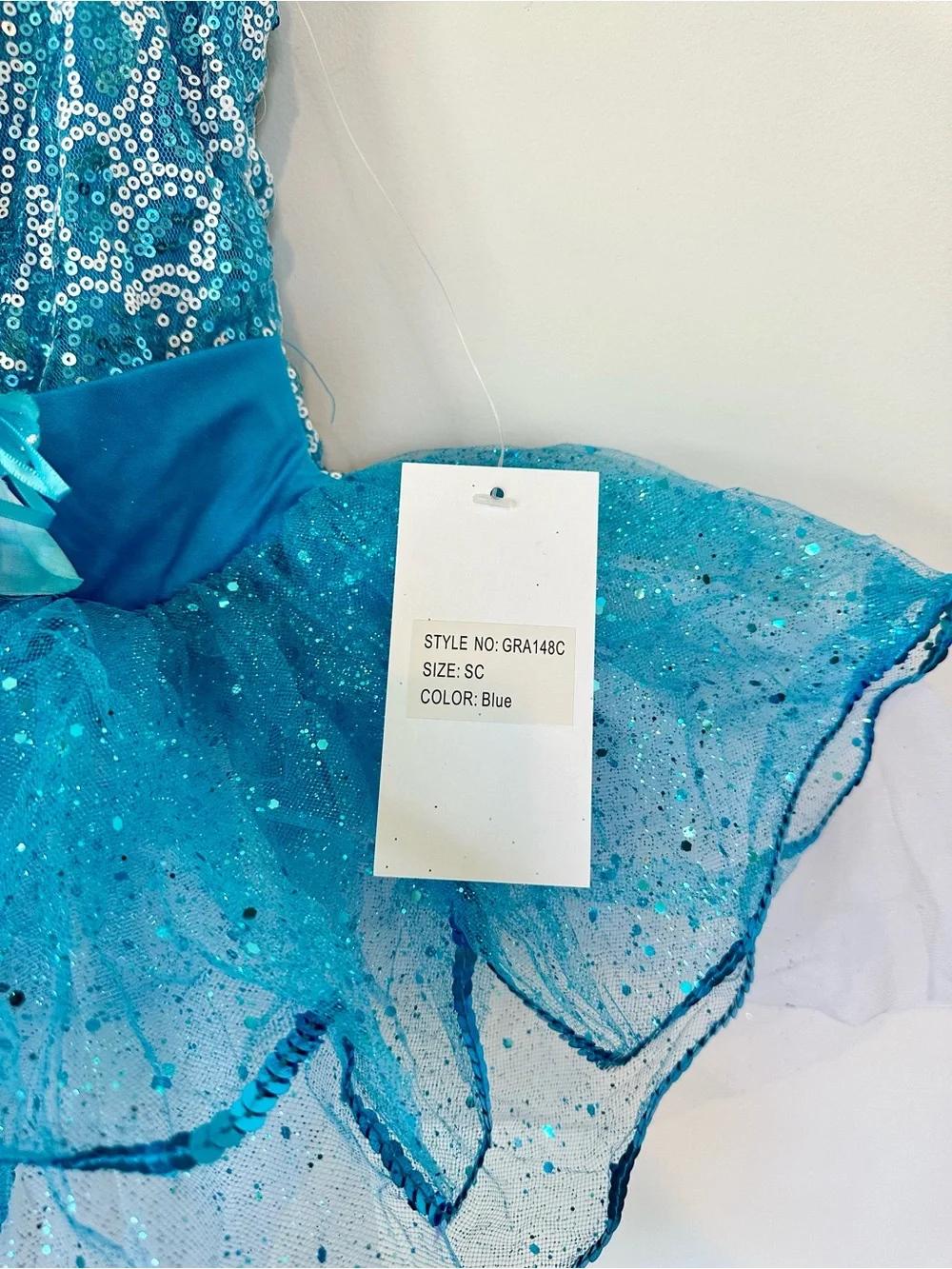 NWT Gracie Girls' Turquoise Sequin Tutu Dance Costume - Size: SC